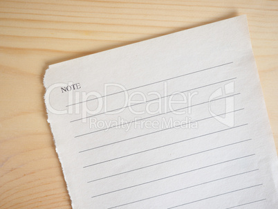 Blank note book page