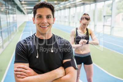 Fit couple on the indoor track