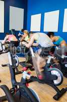 Fit people in a spin class