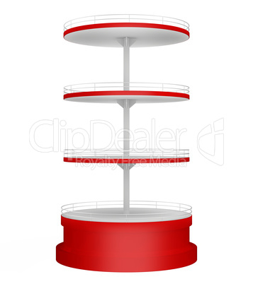 Round supermarket shelf. isolated on white background