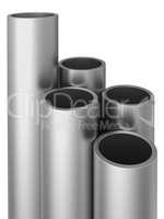 Steel Pipes on a white background.