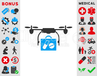 Medical Drone Shipment Icon