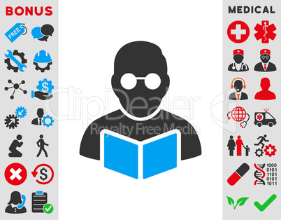 Student Reading Book Icon Student Reading Book Icon