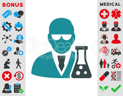 Scientist With Flask Icon