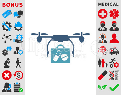 Medical Drone Shipment Icon