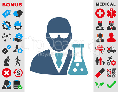 Scientist With Flask Icon