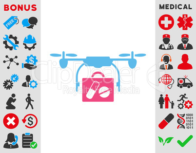 Medical Drone Shipment Icon