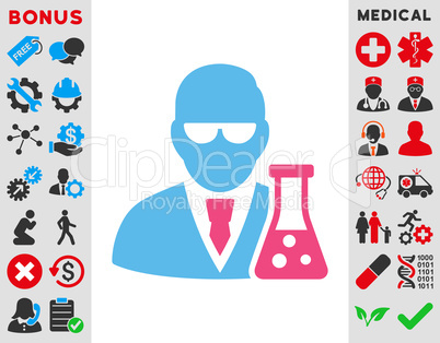 Scientist With Flask Icon