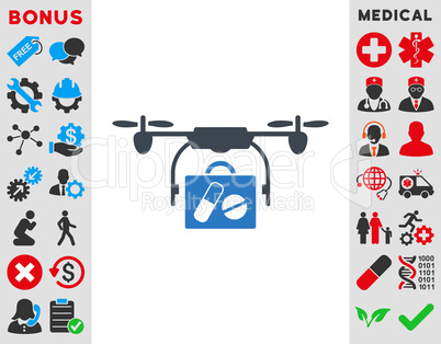 Medical Drone Shipment Icon