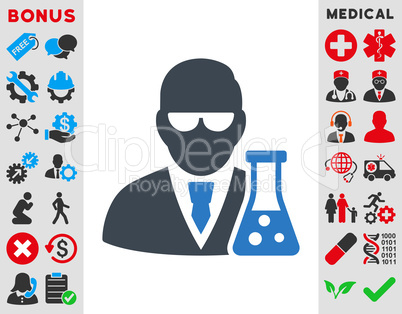 Scientist With Flask Icon