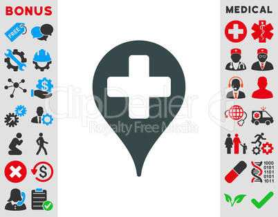 Medical Map Marker Icon