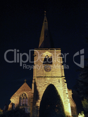 St Mary Magdalene church in Tanworth in Arden at night