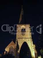 St Mary Magdalene church in Tanworth in Arden at night
