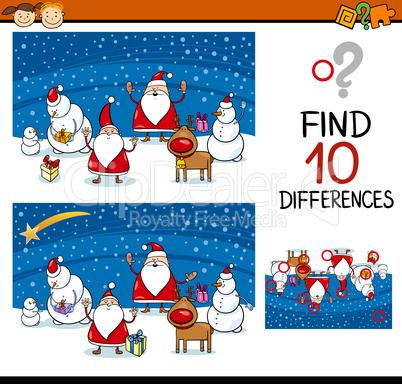 christmas differences game for kids