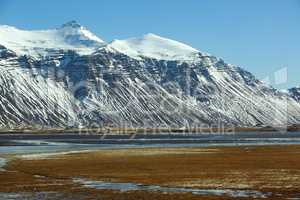 Impressive volcano mountain landscape in Iceland