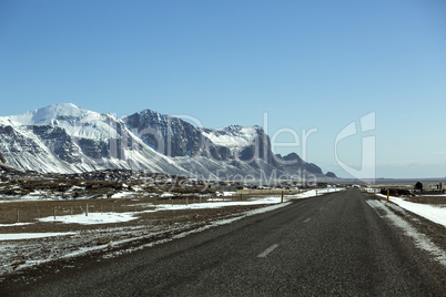 Ring road in Iceland, wintertime