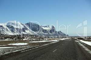 Ring road in Iceland, wintertime