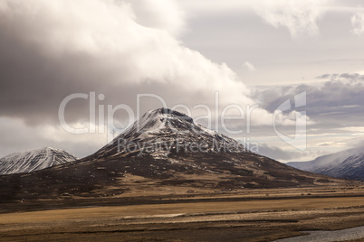 Impressive volcano mountain landscape in Iceland