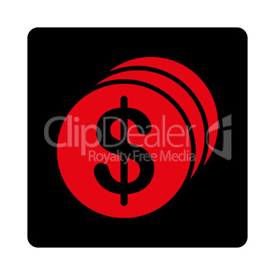 Dollar Coins Flat Icon