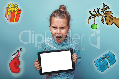Christmas girl teen Keep your tablet shouts sketch deer gifts new year mitten