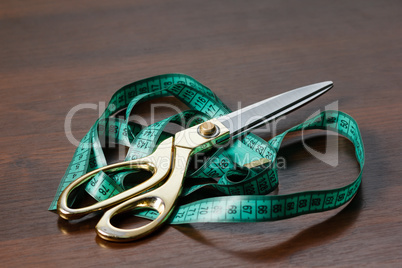 Professional tailor's tools for cutting and sewing