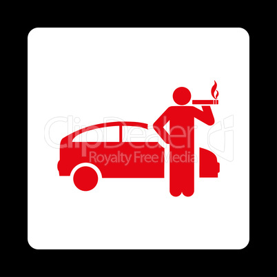 Smoking taxi driver Flat Icon