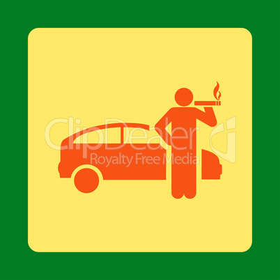 Smoking taxi driver Flat Icon