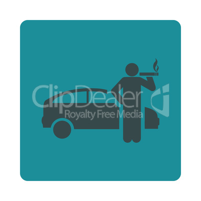 Smoking taxi driver Flat Icon