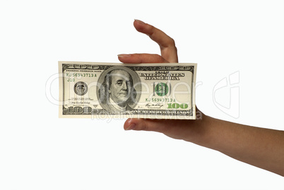 human hand with money