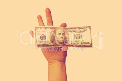 human hand with money