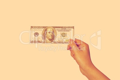 human hand with money