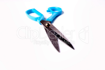 Blue scissors.