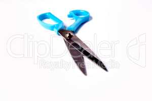 Blue scissors.