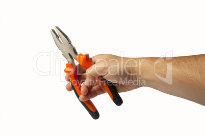 Hand with pliers