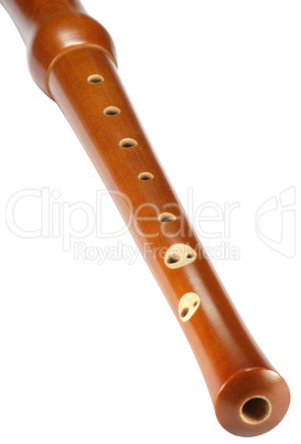 wood recorder on white