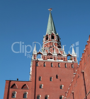 Kremlin tower on sky background