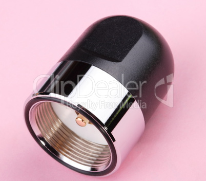 PL259 Connector on Pink Background