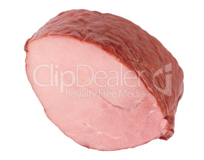 Piece of Boiled and Smoked Meat Isolated