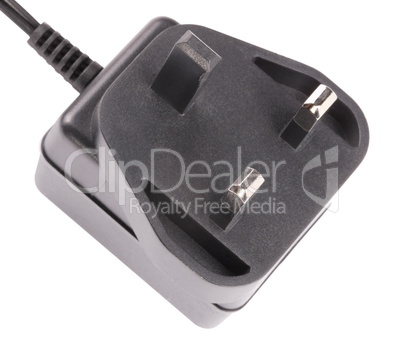 UK Outlet Plug with Cord Isolated