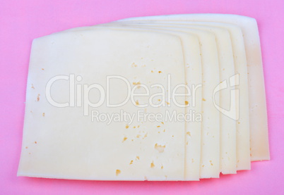 Cheese on Pink Background