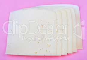 Cheese on Pink Background