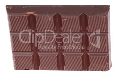 bar of  brown chocolate isolated