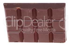 bar of  brown chocolate isolated