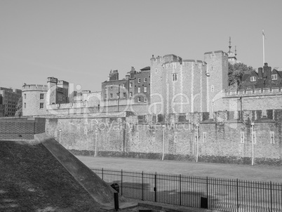 Black and white Tower of London