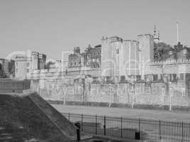 Black and white Tower of London