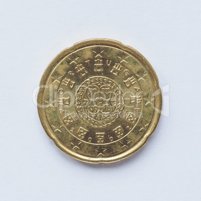 Portuguese 20 cent coin