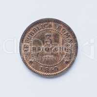 Old Italian coin 3 baiocchi