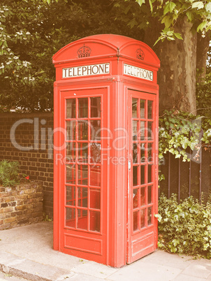 Retro looking Red phone box in London