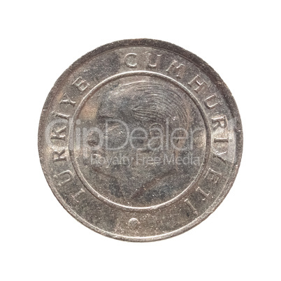 Turkish coin isolated