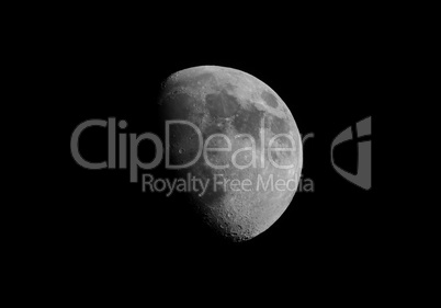 Black and white Gibbous moon